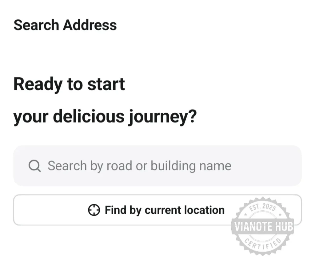 the address setup screen
