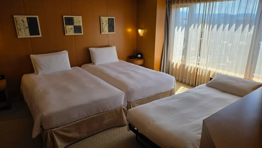 There are three beds in my rooms.